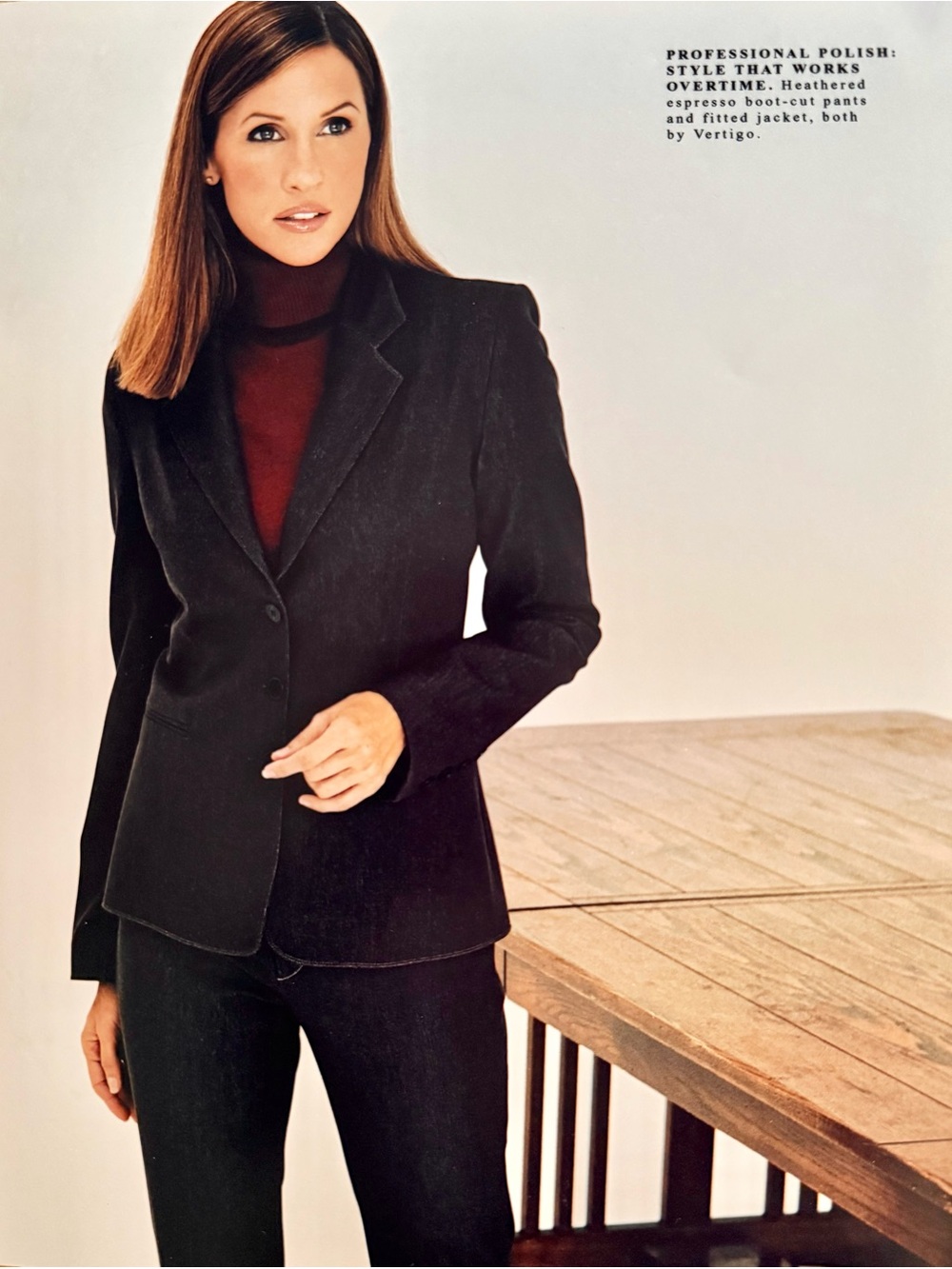VERTIGO PARIS Chocolate Brown Tailored Suit Set Single-Breasted Blazer & Pants S